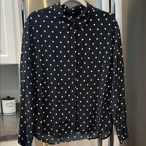 a new day Black and White Polka Dot Blouse